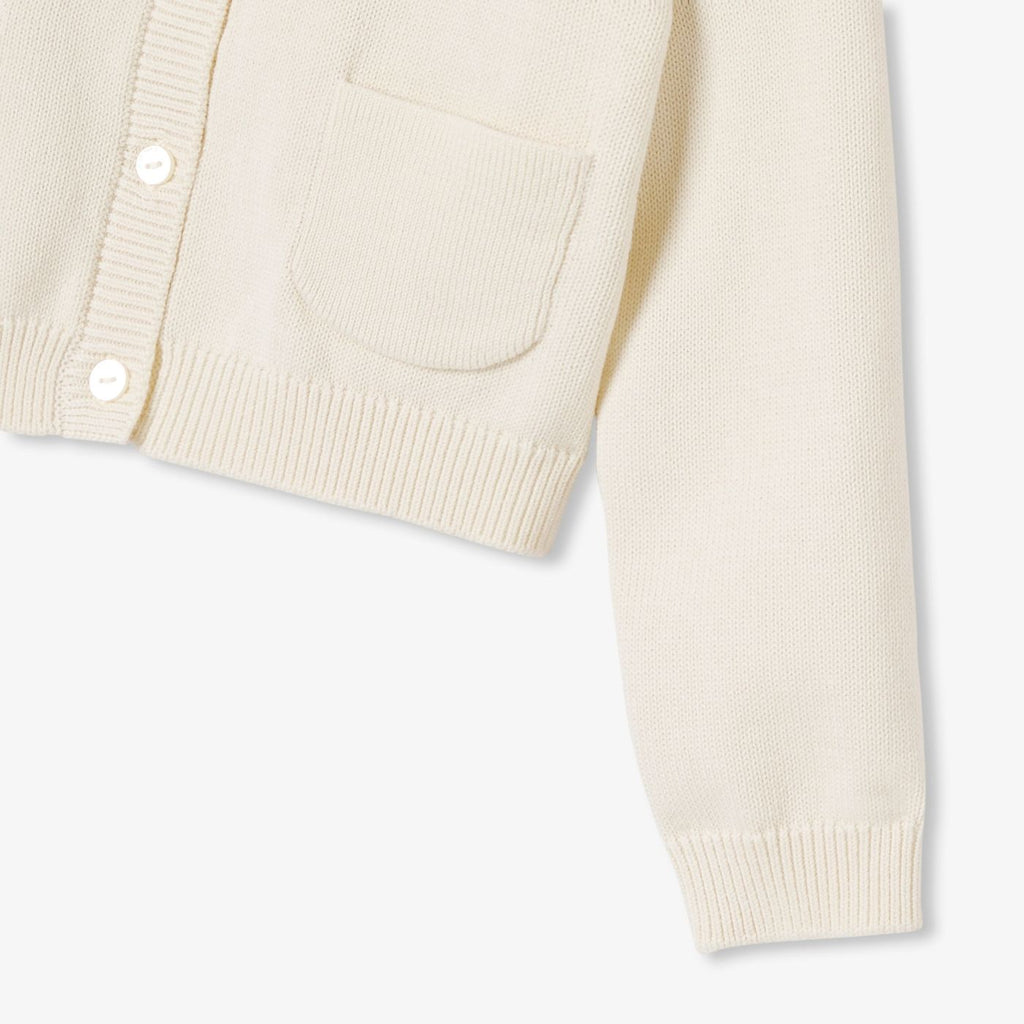 Girl cotton jersey cardigan - Cream