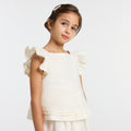 Girl linen top - Ivory