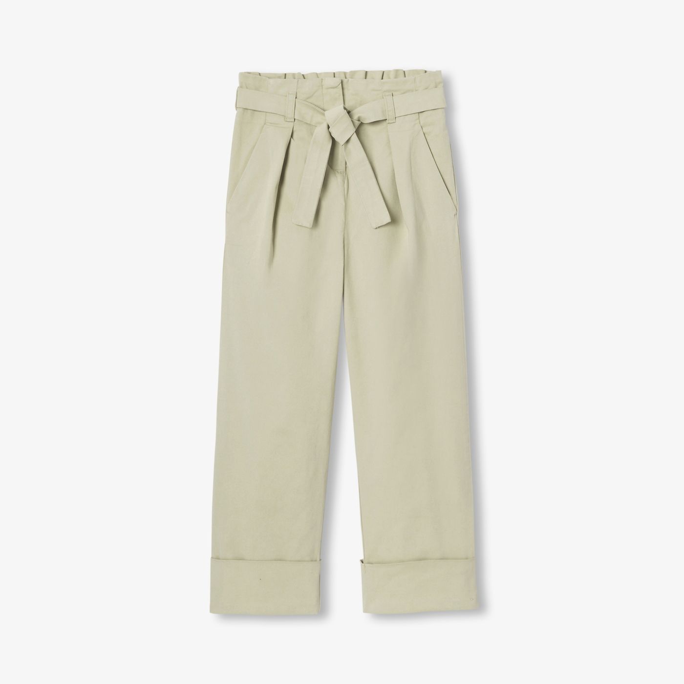 Girl lightweight twill trousers - Linden Green