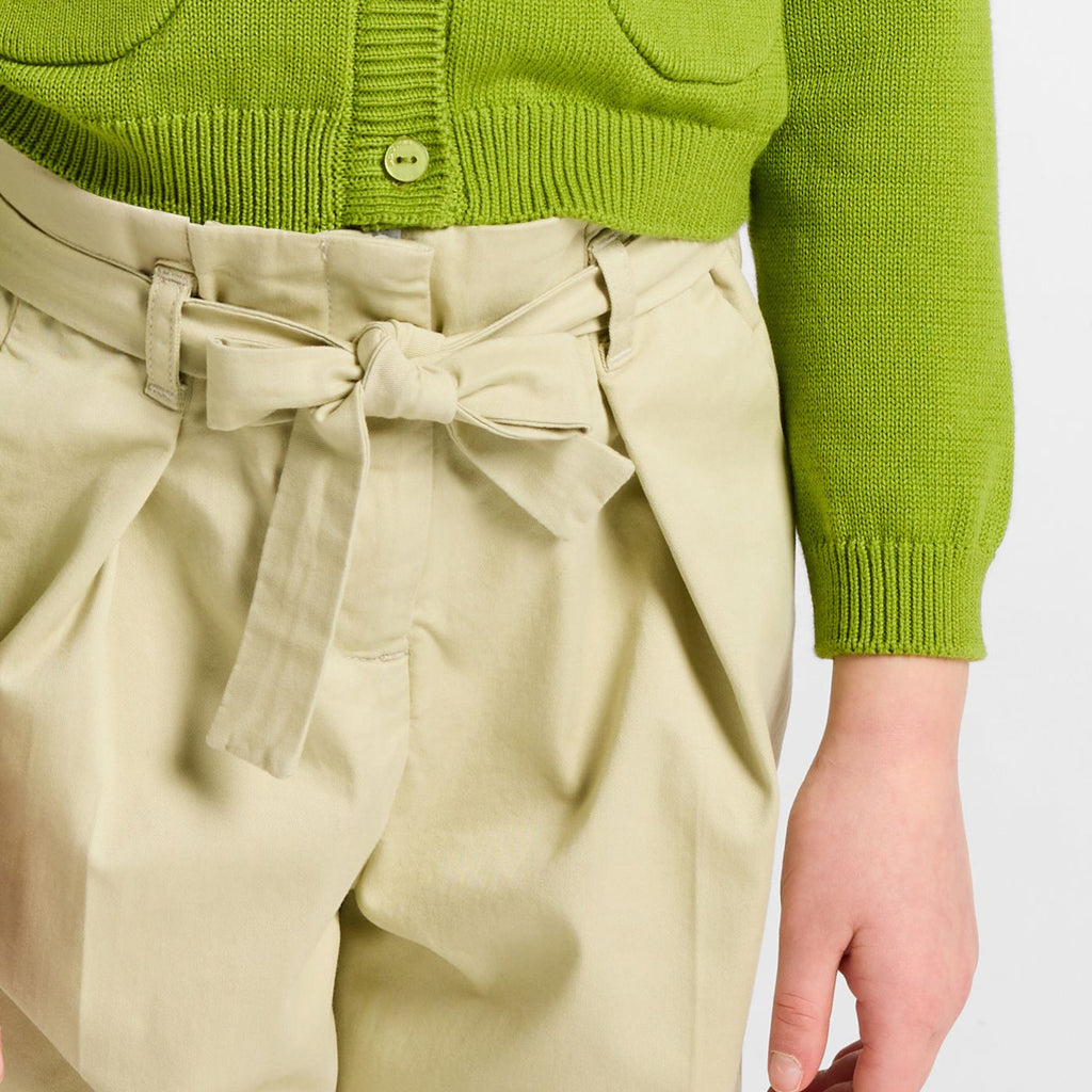 Girl lightweight twill trousers - Linden Green