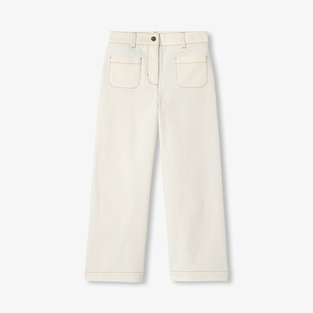 Girls' wide-leg stretch twill pants