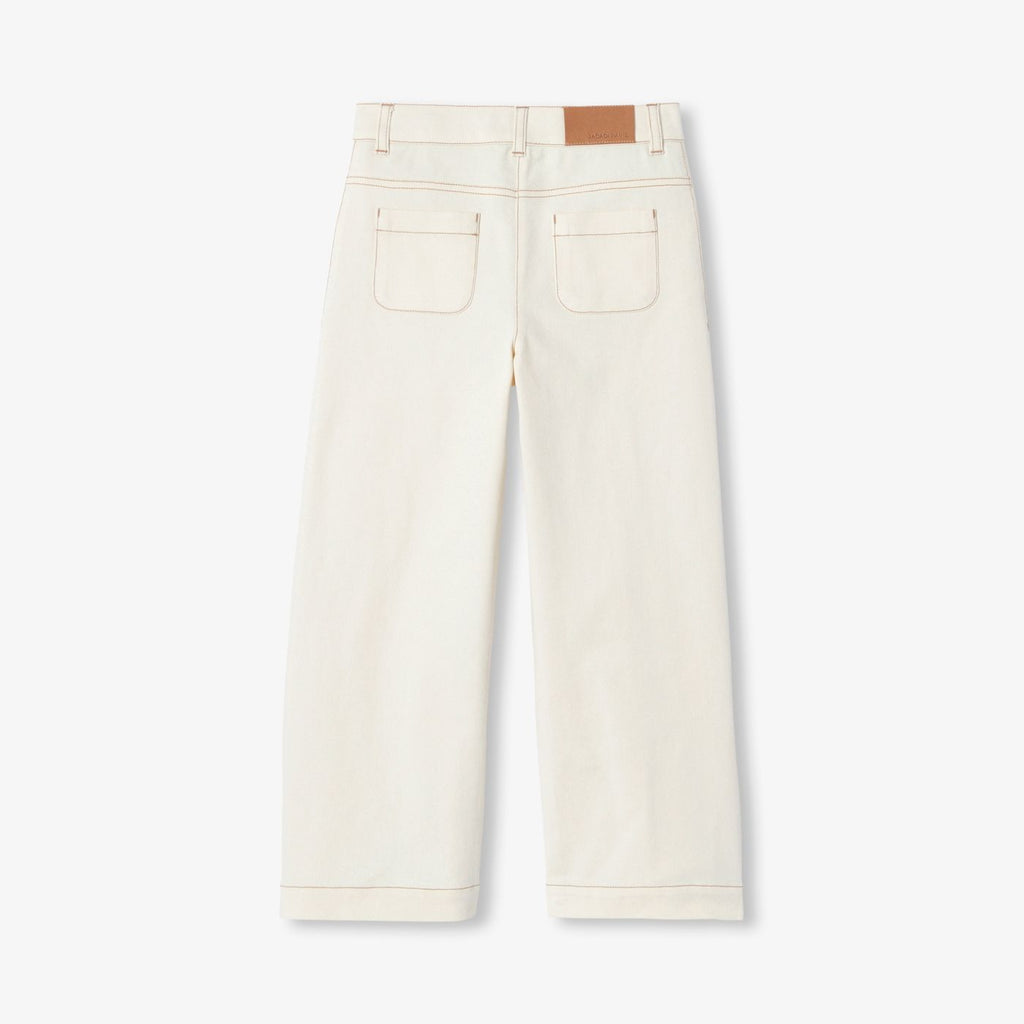 Girls' wide-leg stretch twill pants