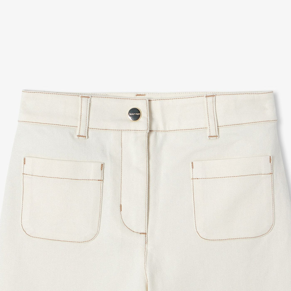 Girls' wide-leg stretch twill pants
