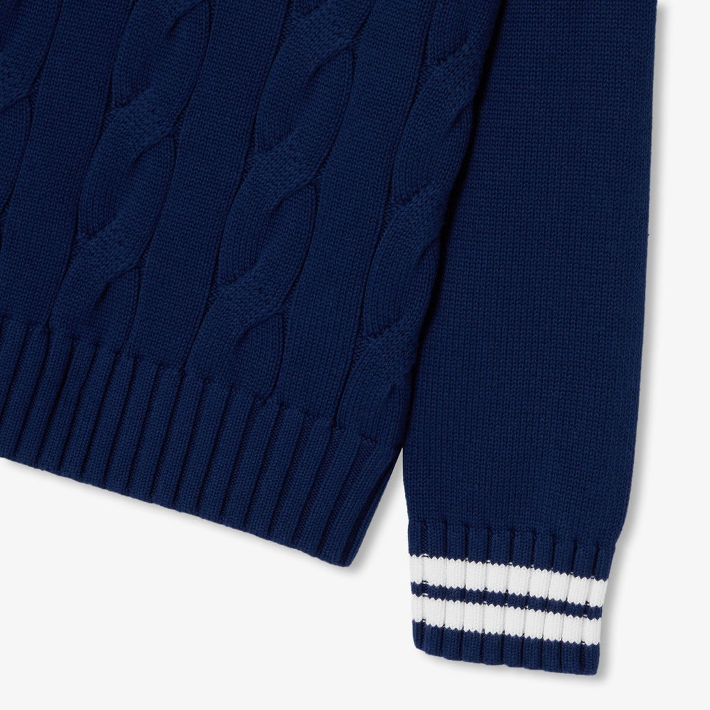 Boy chunky cotton sweater - Dark Blue