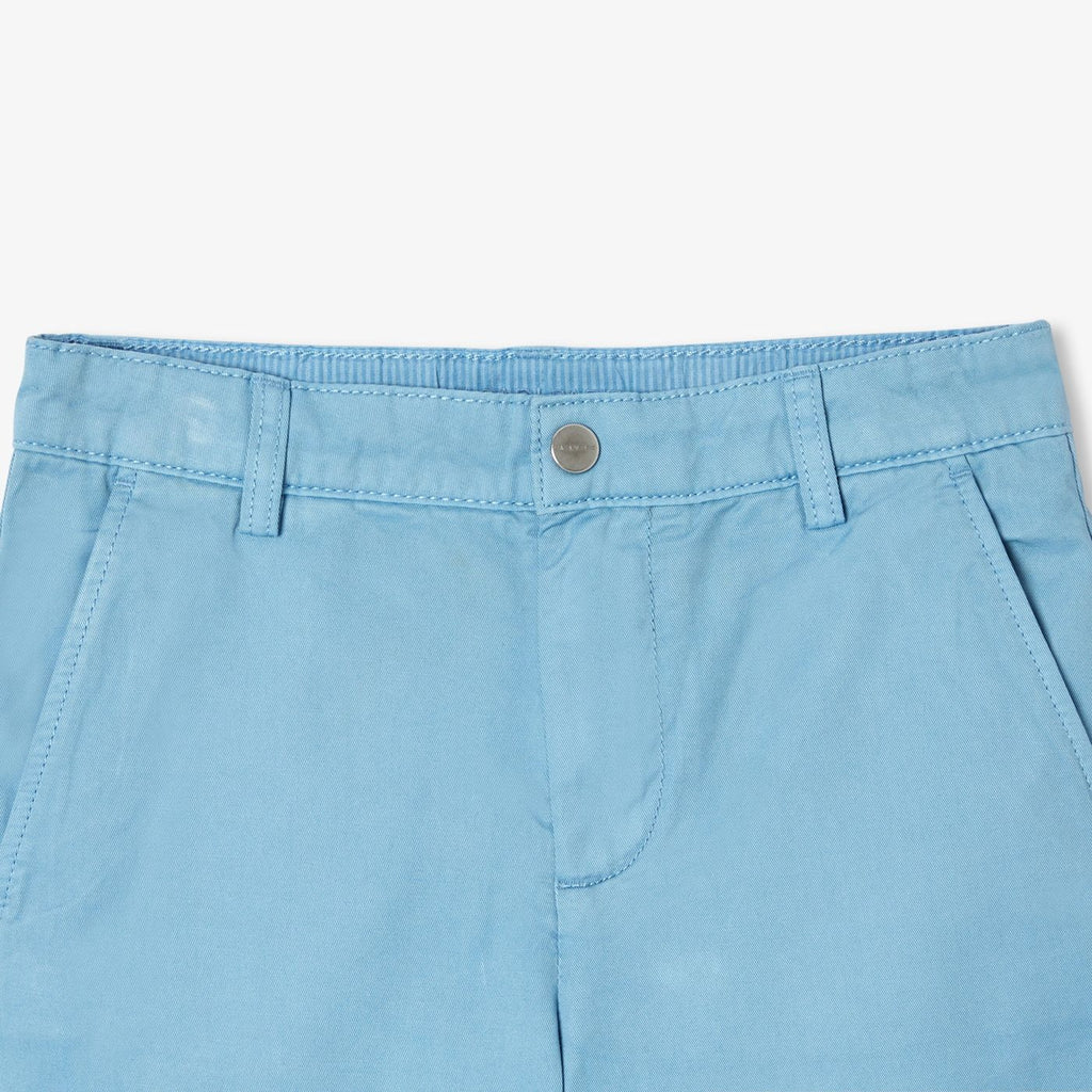 Boy cotton twill Bermuda shorts - Steel Blue