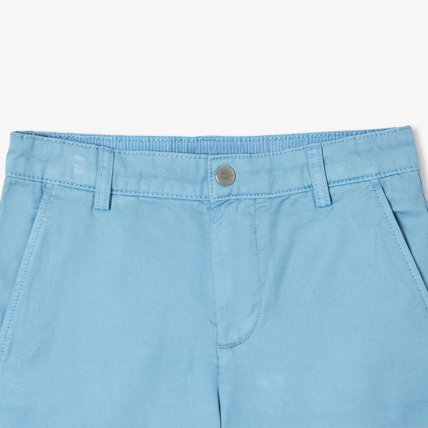 Boy cotton twill Bermuda shorts - Steel Blue