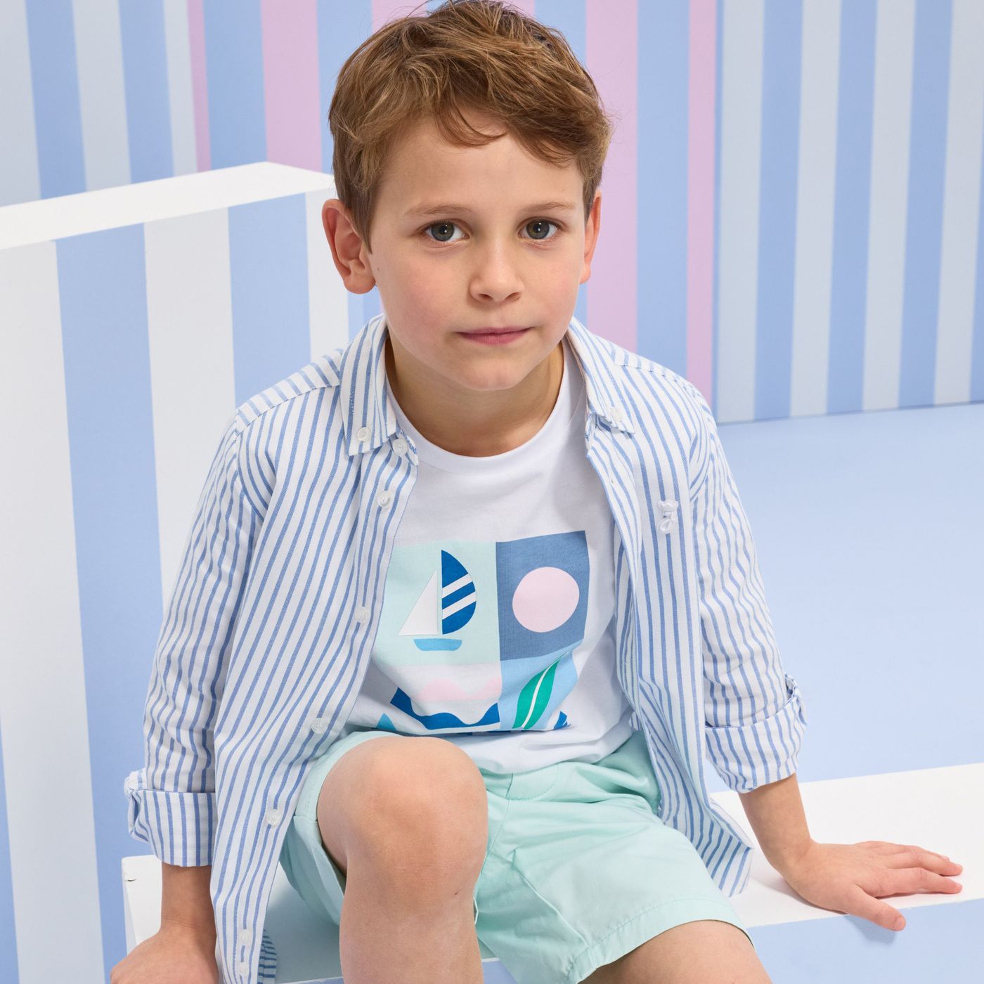 Boy cotton twill Bermuda Shorts Shorts shorts shorts
