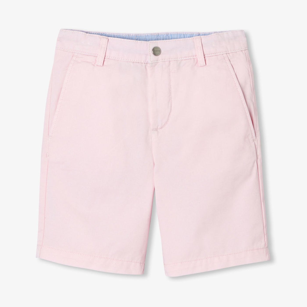 Boy cotton twill Bermuda shorts - Medium Pink