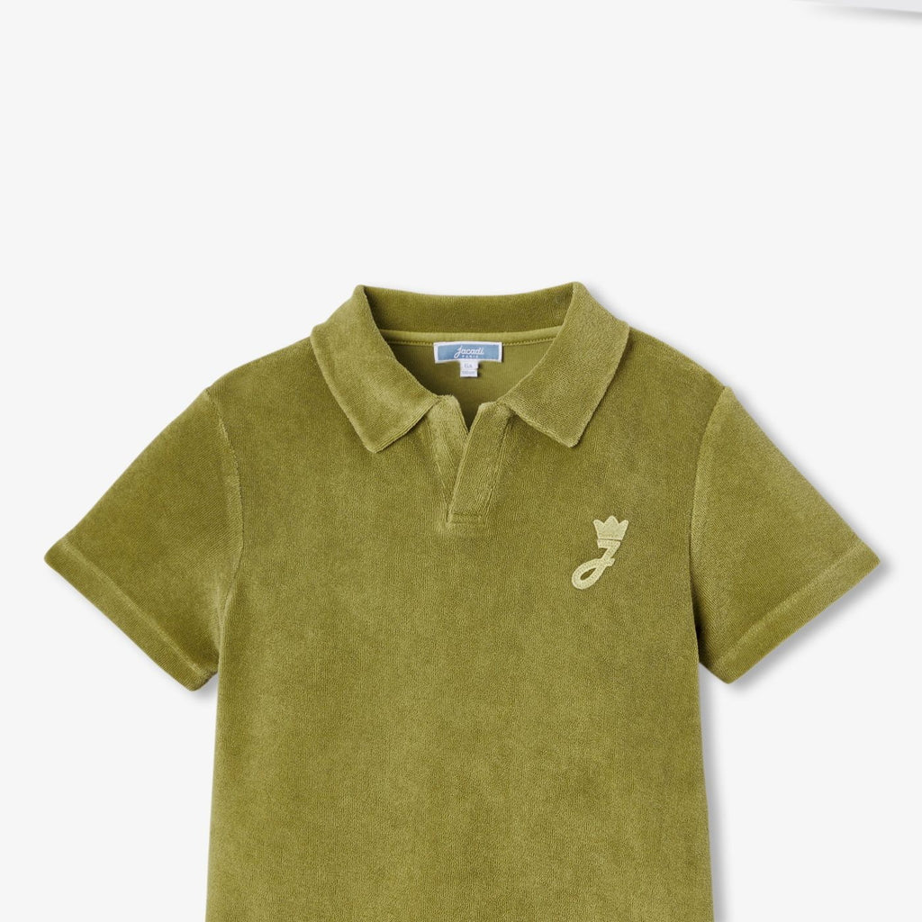 Children's terry cloth polo shirt shirt