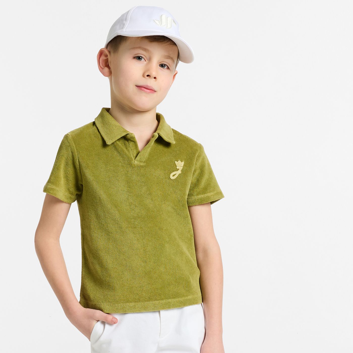Children's terry cloth polo shirt shirt