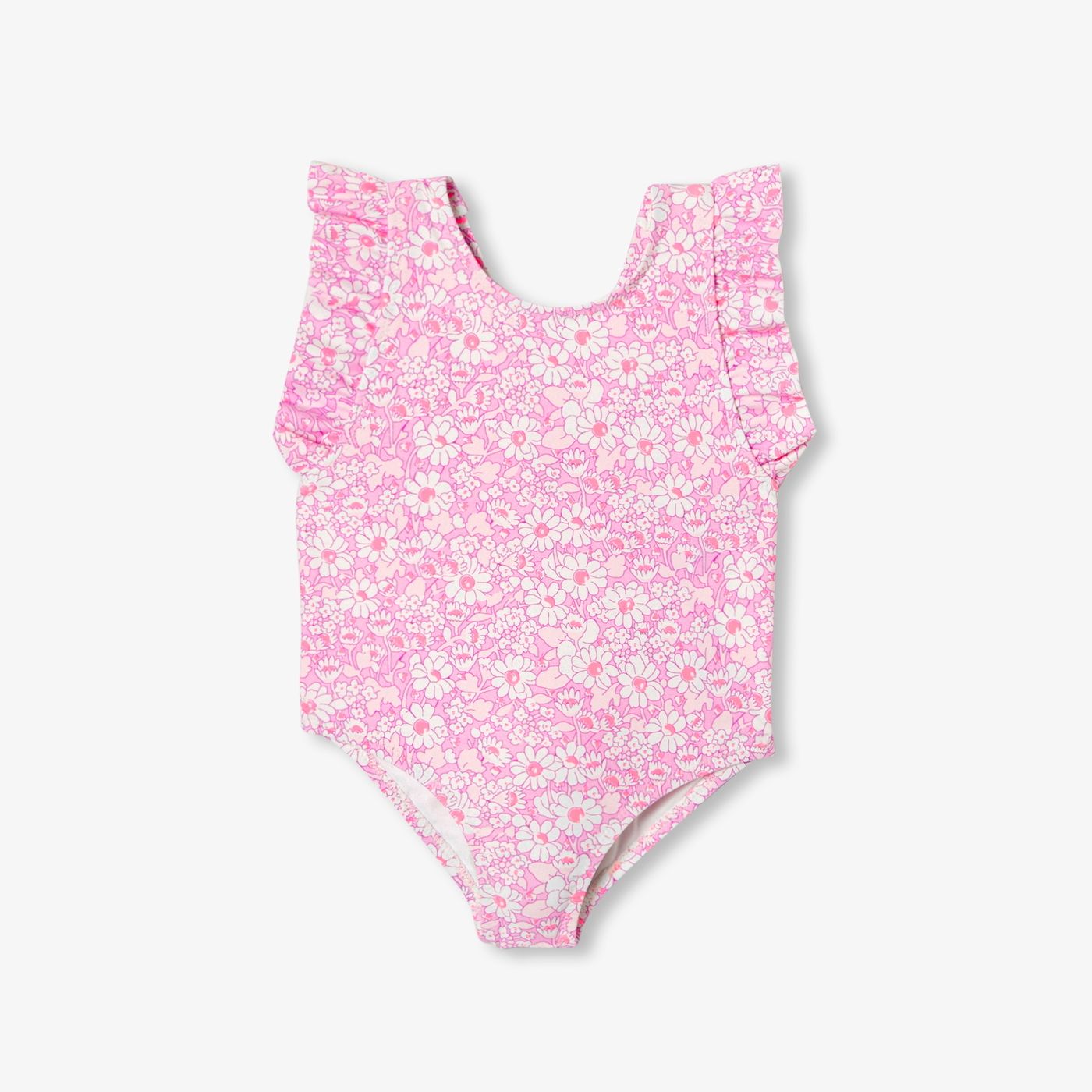 One-piece Swimsuit in Liberty Fabric Baby Girl - Pink/White