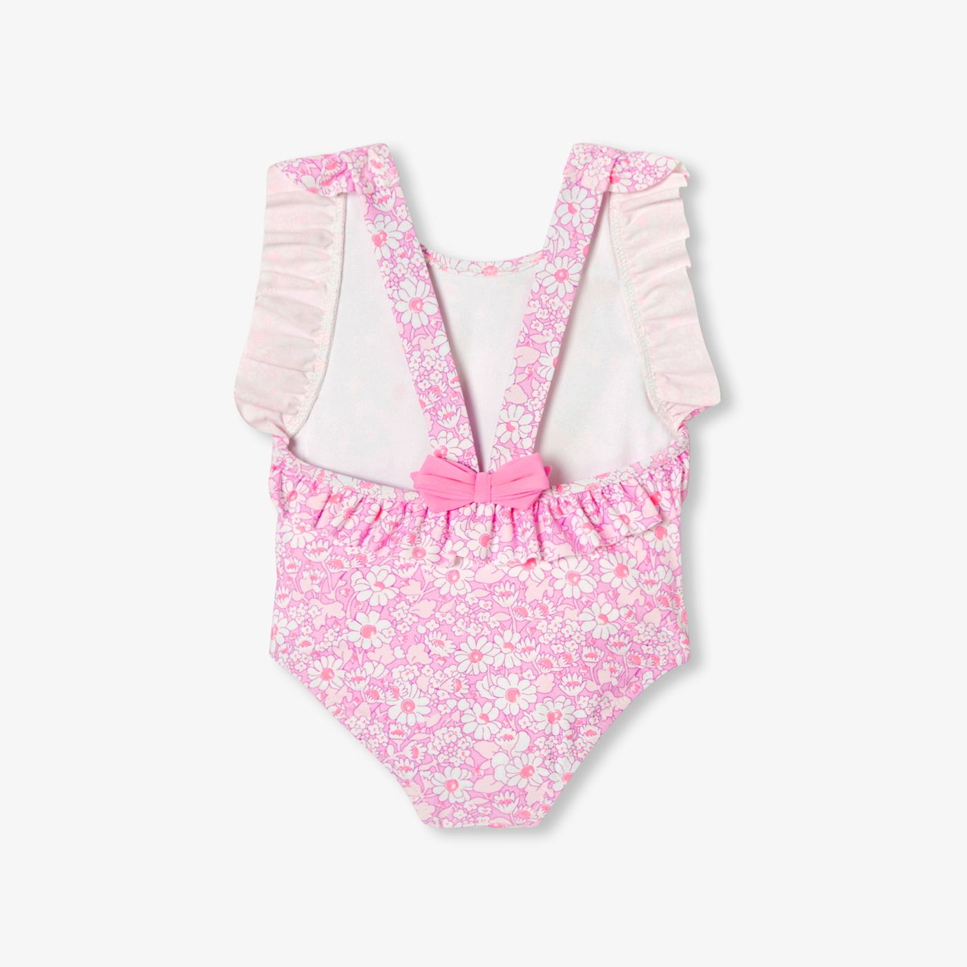 One-piece Swimsuit in Liberty Fabric Baby Girl - Pink/White