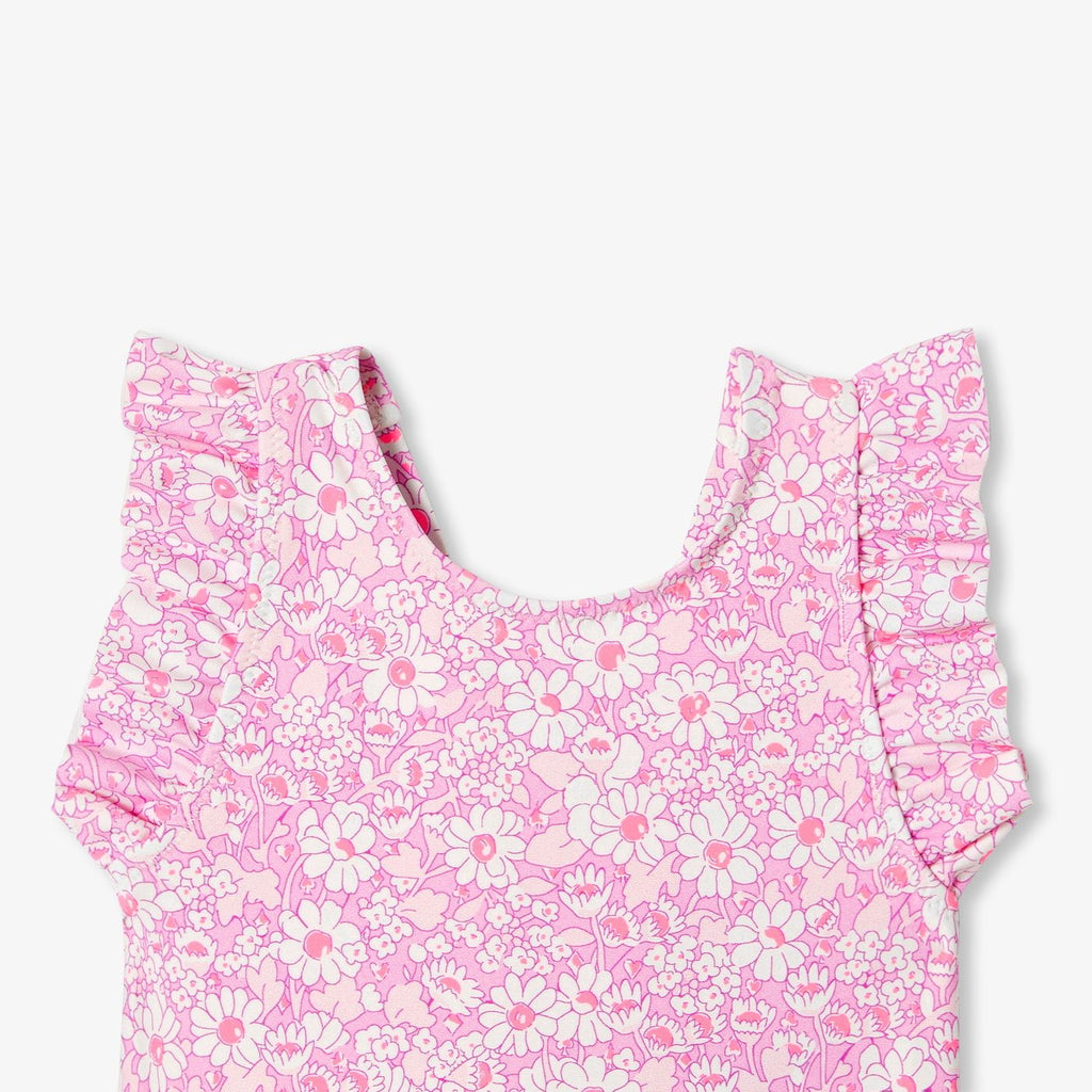 One-piece Swimsuit in Liberty Fabric Baby Girl - Pink/White