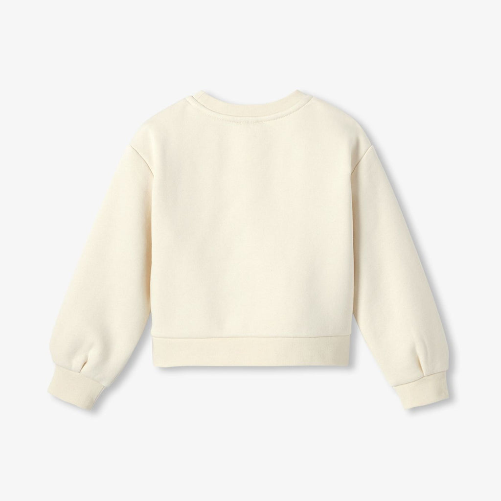 Top in Sweatshirt Fabric Girl - Creme
