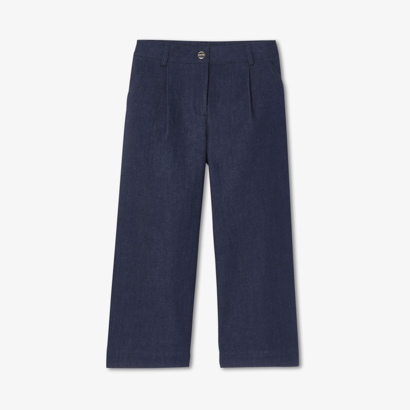 Girl wide raw denim jeans - Dark Denim