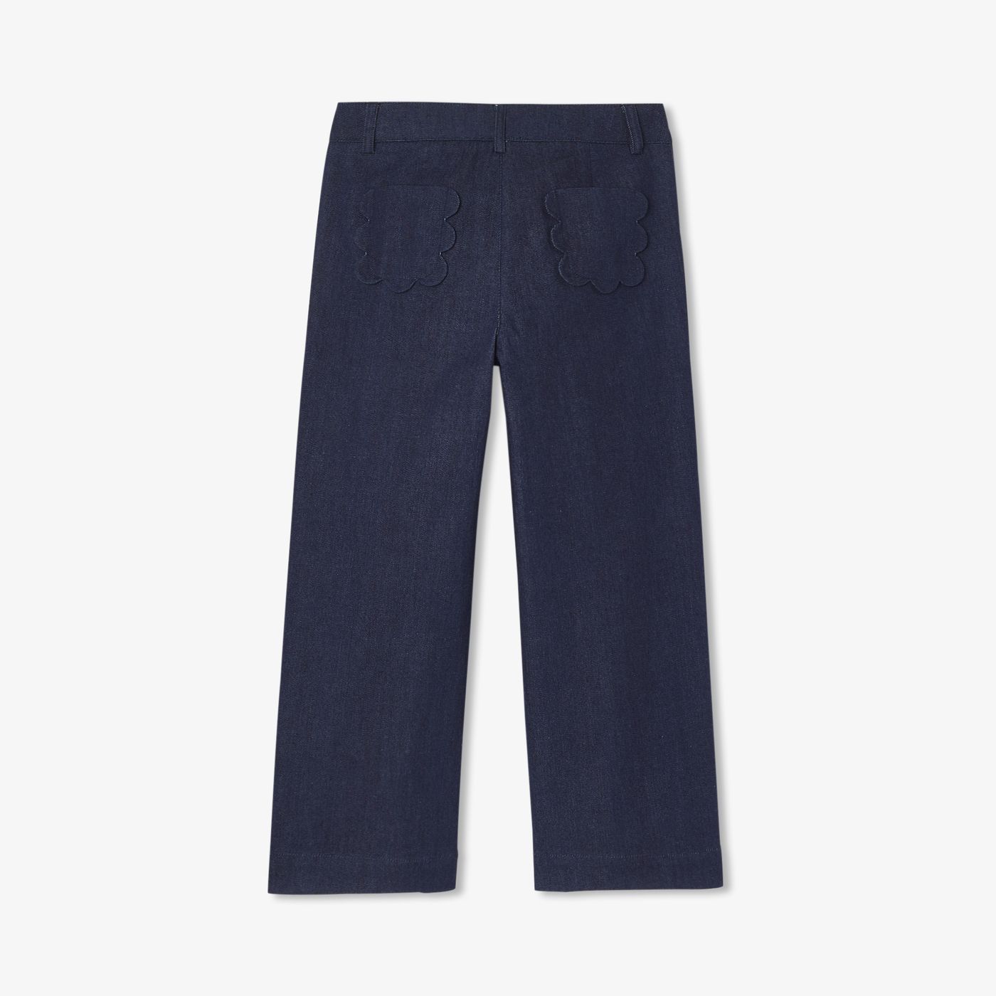Girl wide raw denim jeans - Dark Denim