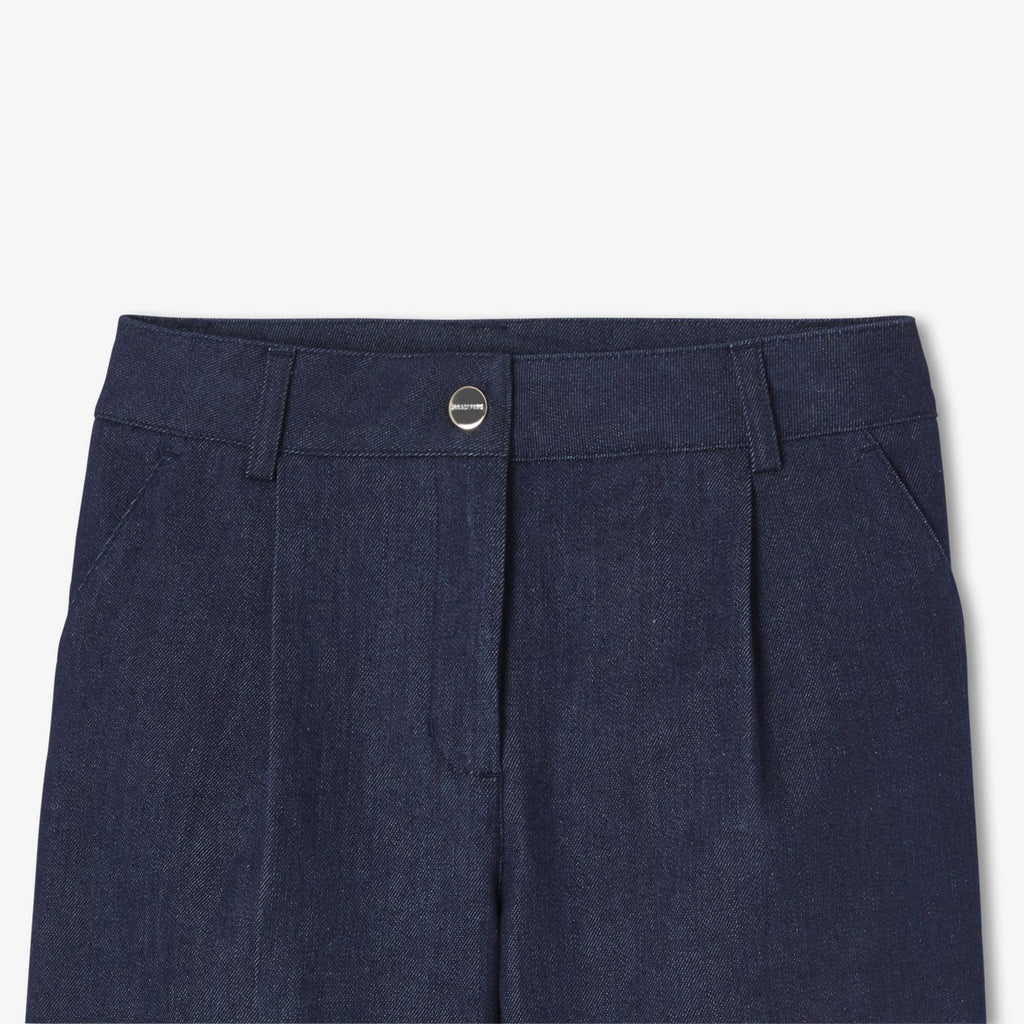 Girl wide raw denim jeans - Dark Denim