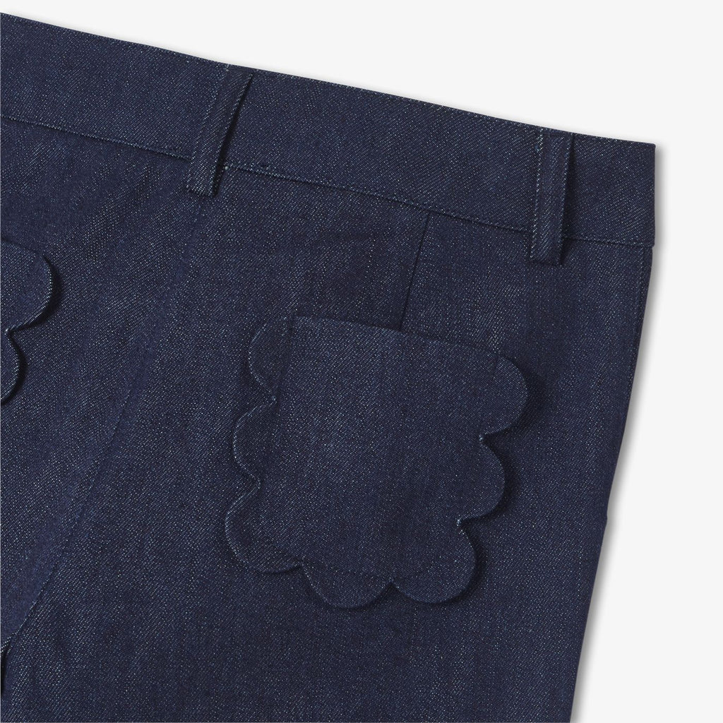 Girl wide raw denim jeans - Dark Denim