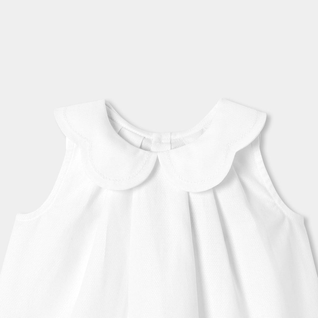 Baby girl scalloped-collar blouse - White