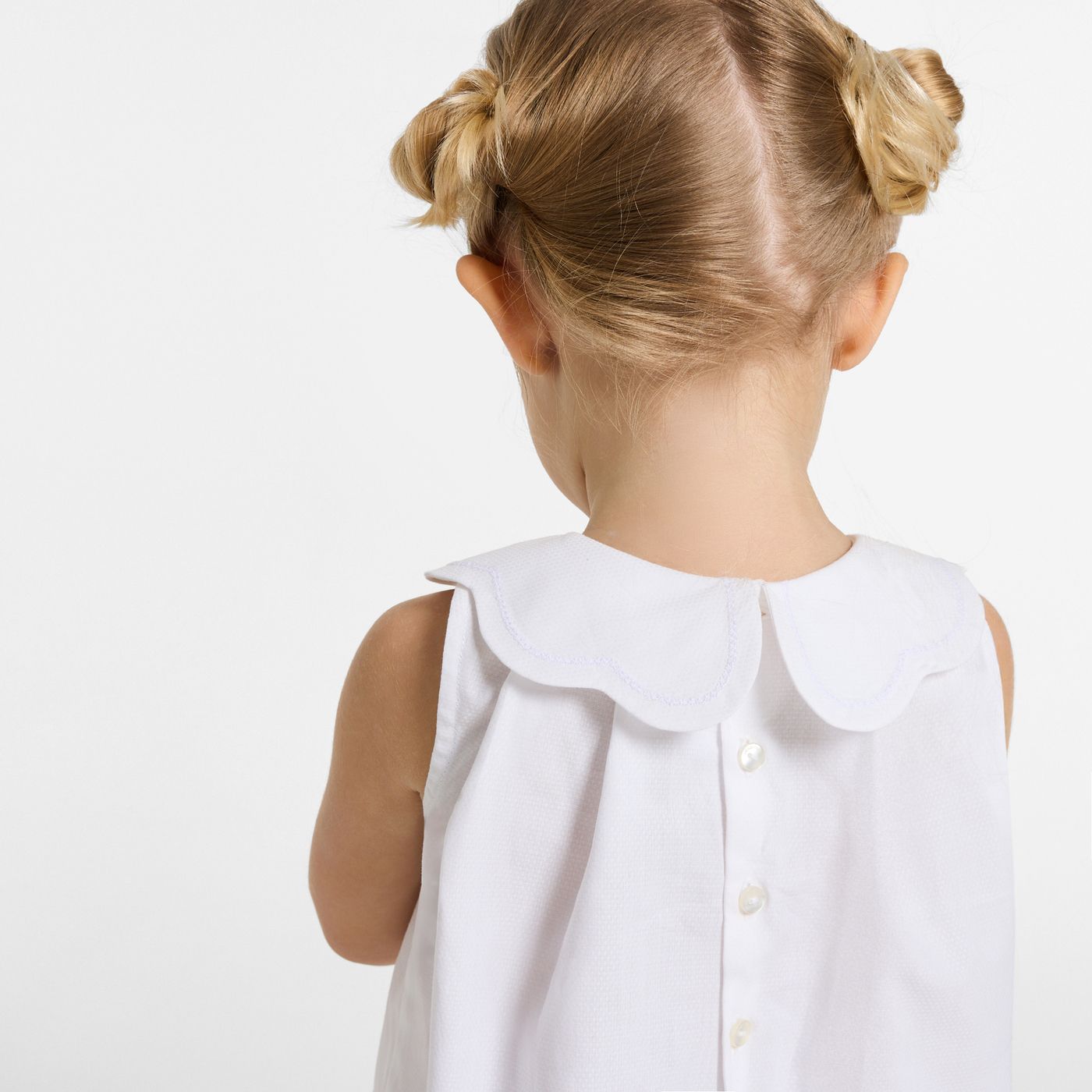 Baby girl scalloped-collar blouse - White
