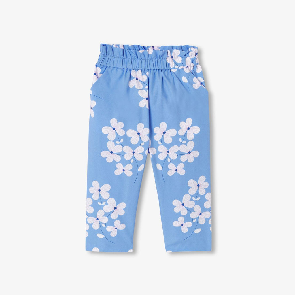 Trousers in Cotton Stampa a Fiori Baby Girl - Blue/Multicolour
