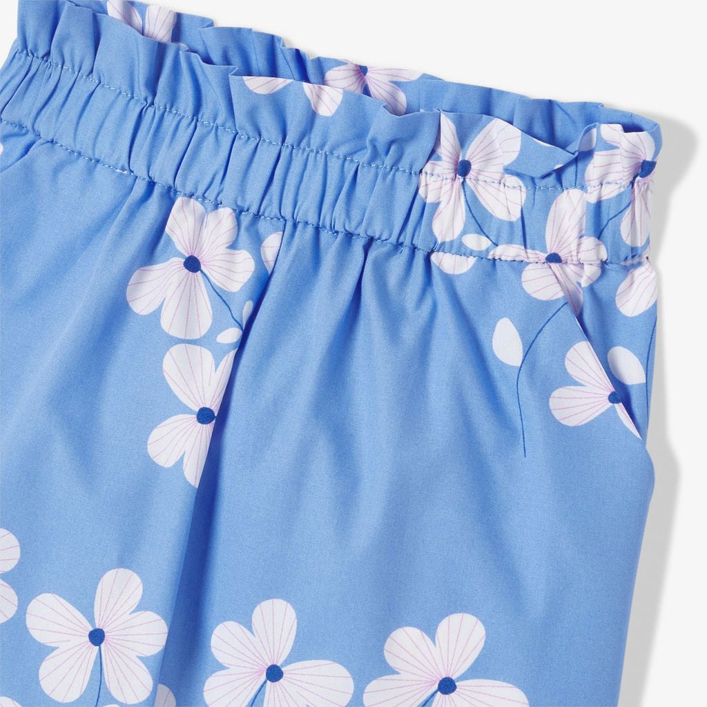 Trousers in Cotton Stampa a Fiori Baby Girl - Blue/Multicolour