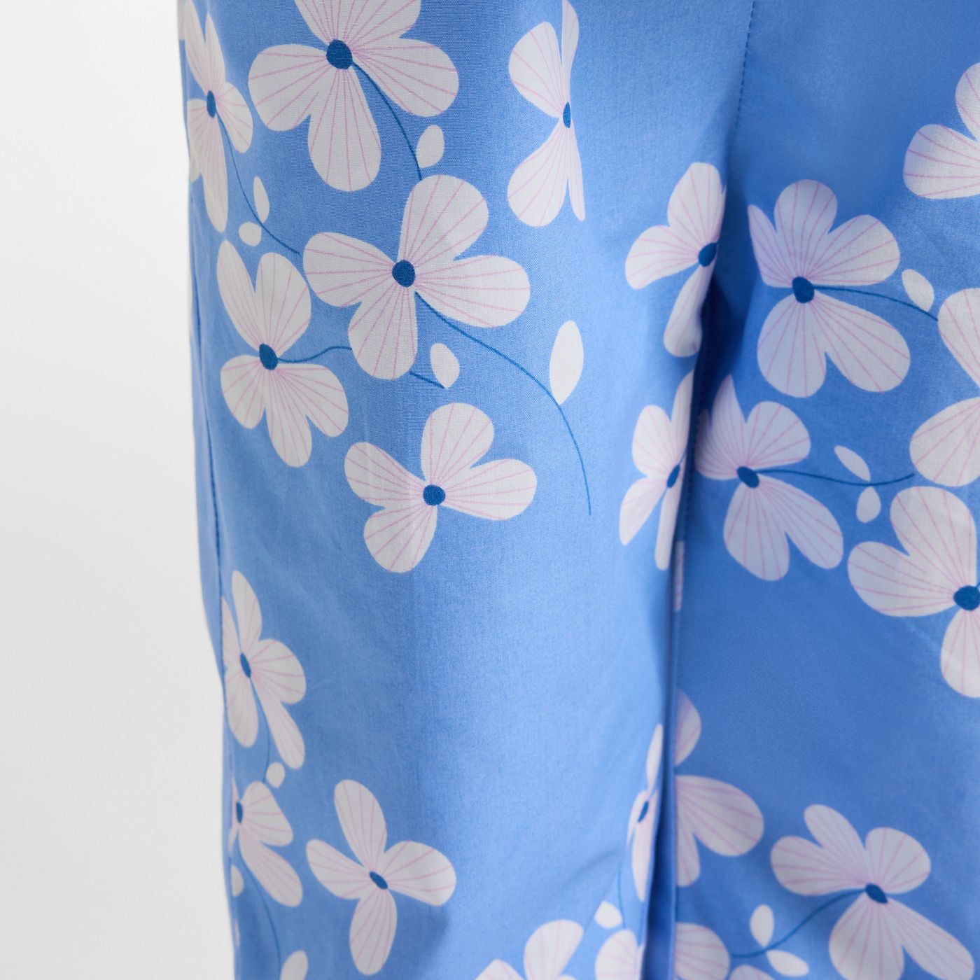 Trousers in Cotton Stampa a Fiori Baby Girl - Blue/Multicolour