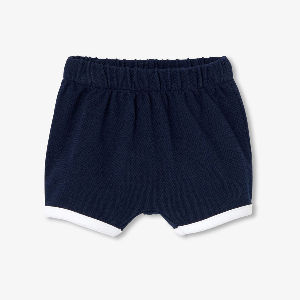 Baby boy cotton pique outfit set - Light Navy