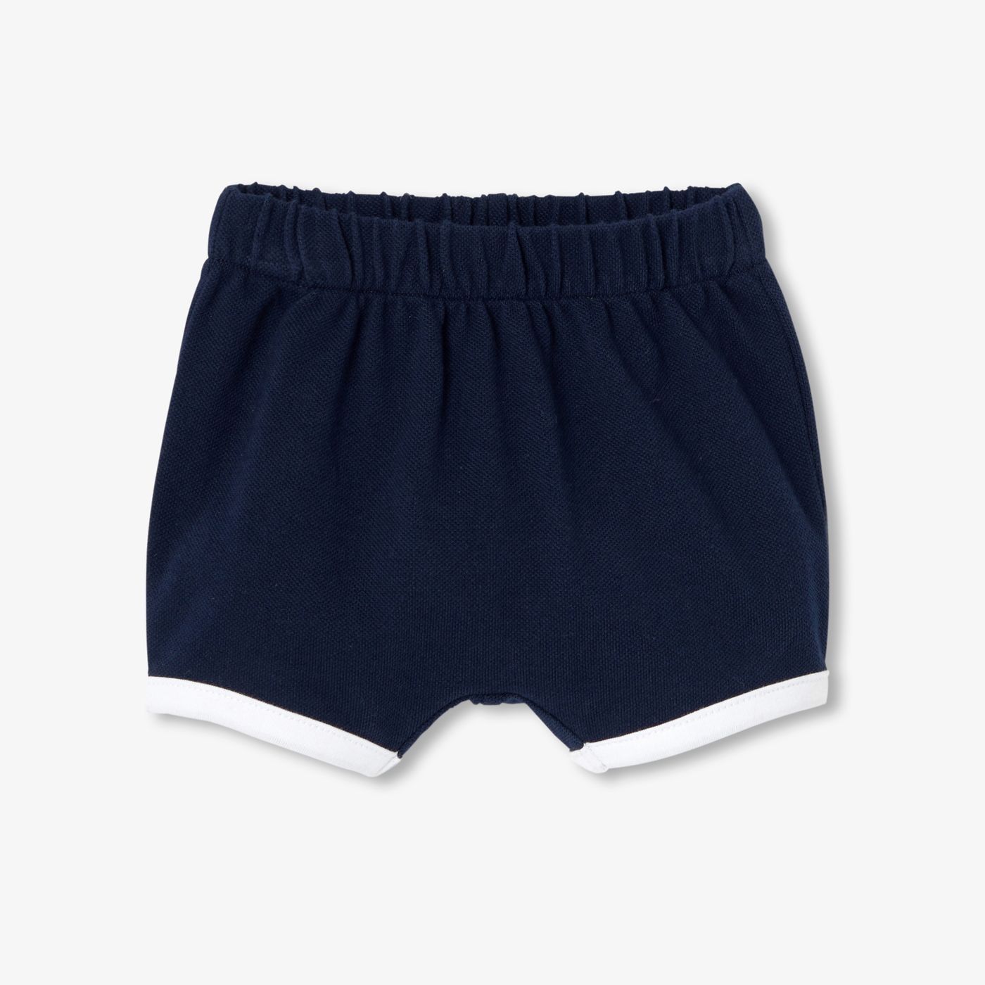 Baby boy cotton pique outfit set - Light Navy