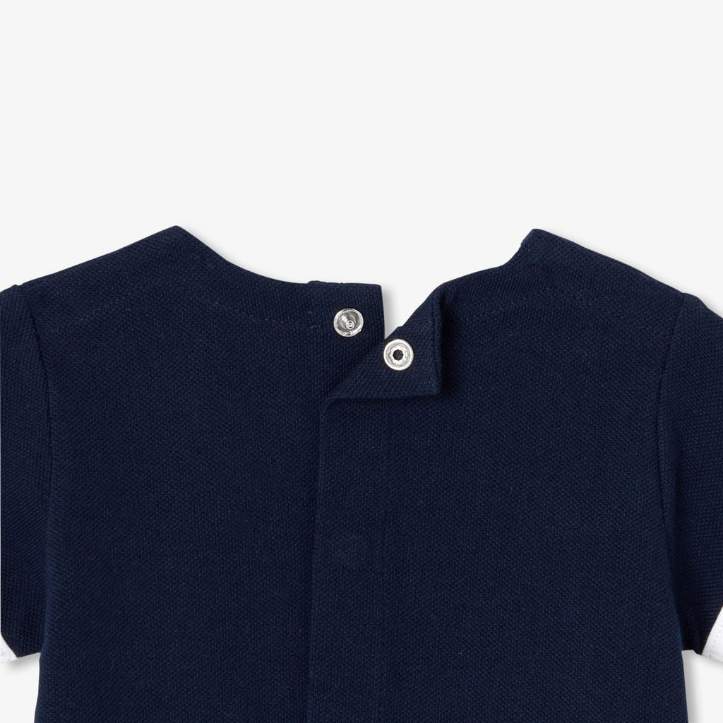 Baby boy cotton pique outfit set - Light Navy