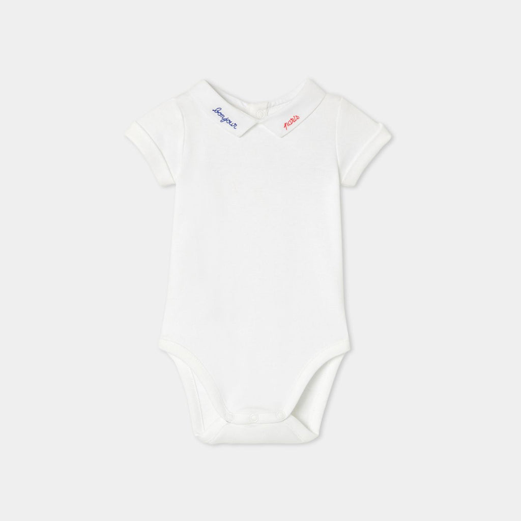 Baby boy short-sleeved cotton bodysuit