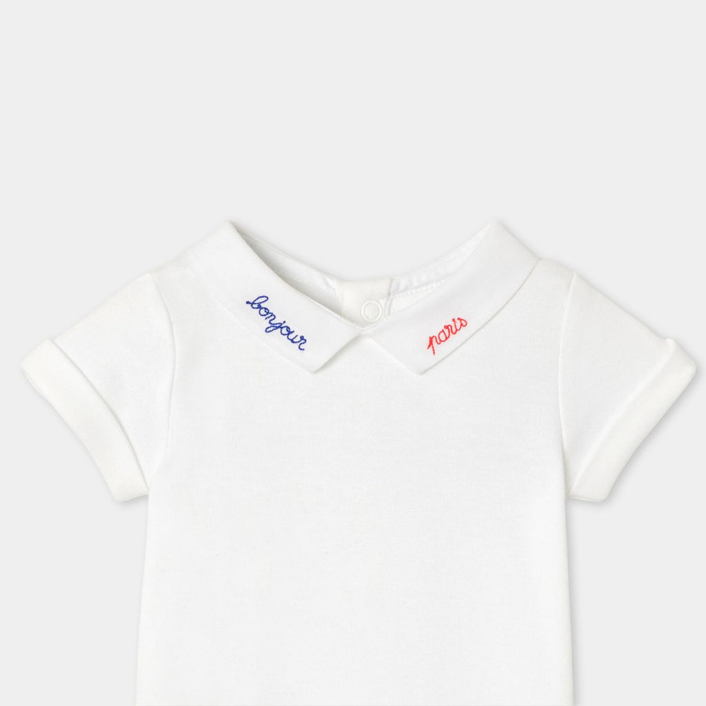 Baby boy short-sleeved cotton bodysuit