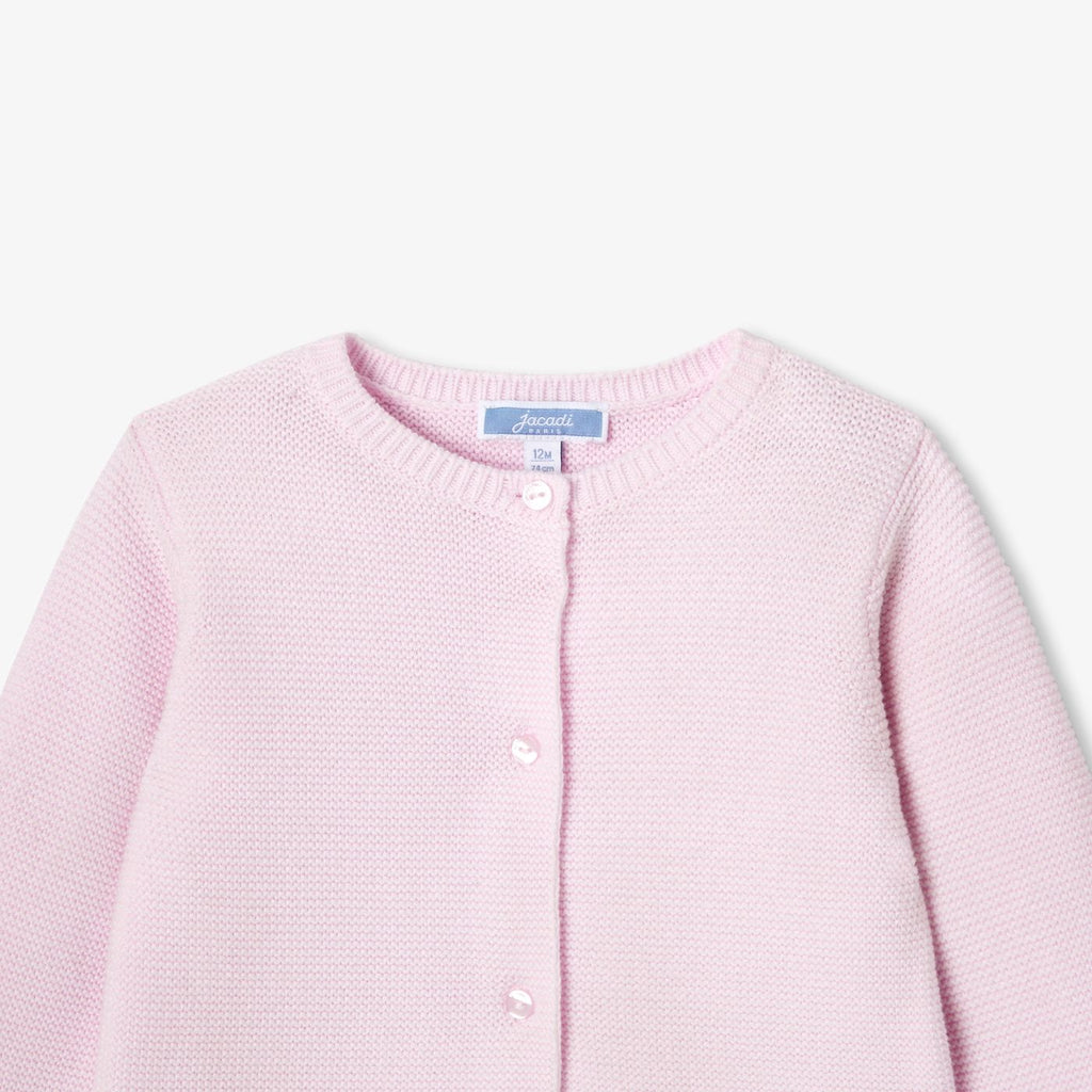 Baby girl garter-stitch cardigan