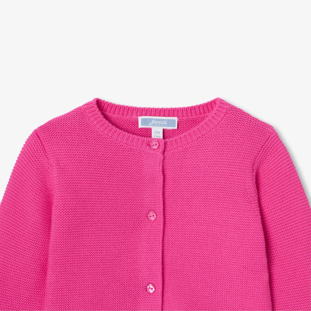 Baby girl garter-stitch cardigan