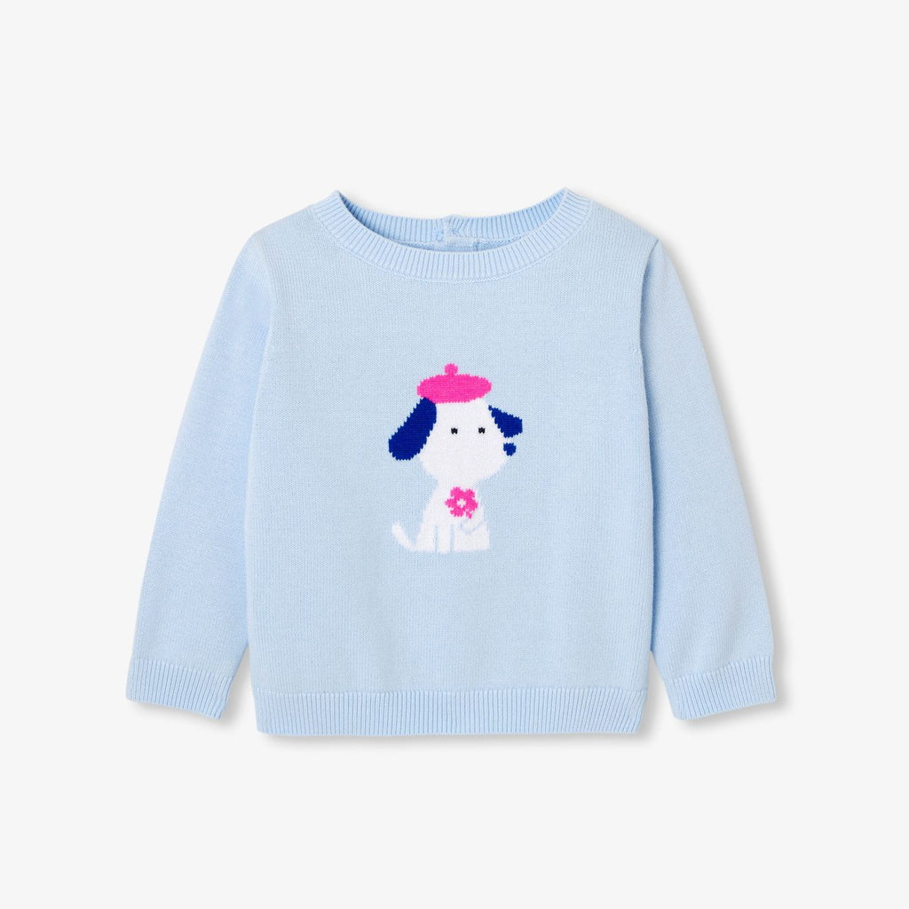 Baby girl cotton jumper - Cloud