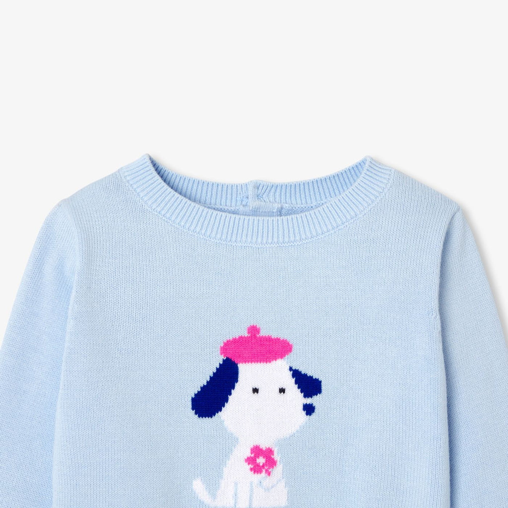 Baby girl cotton jumper - Cloud