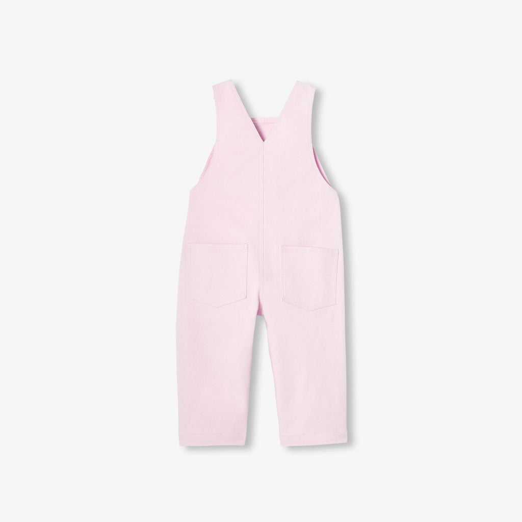 Baby girl cotton twill dungarees - Jacadi Pale Pink