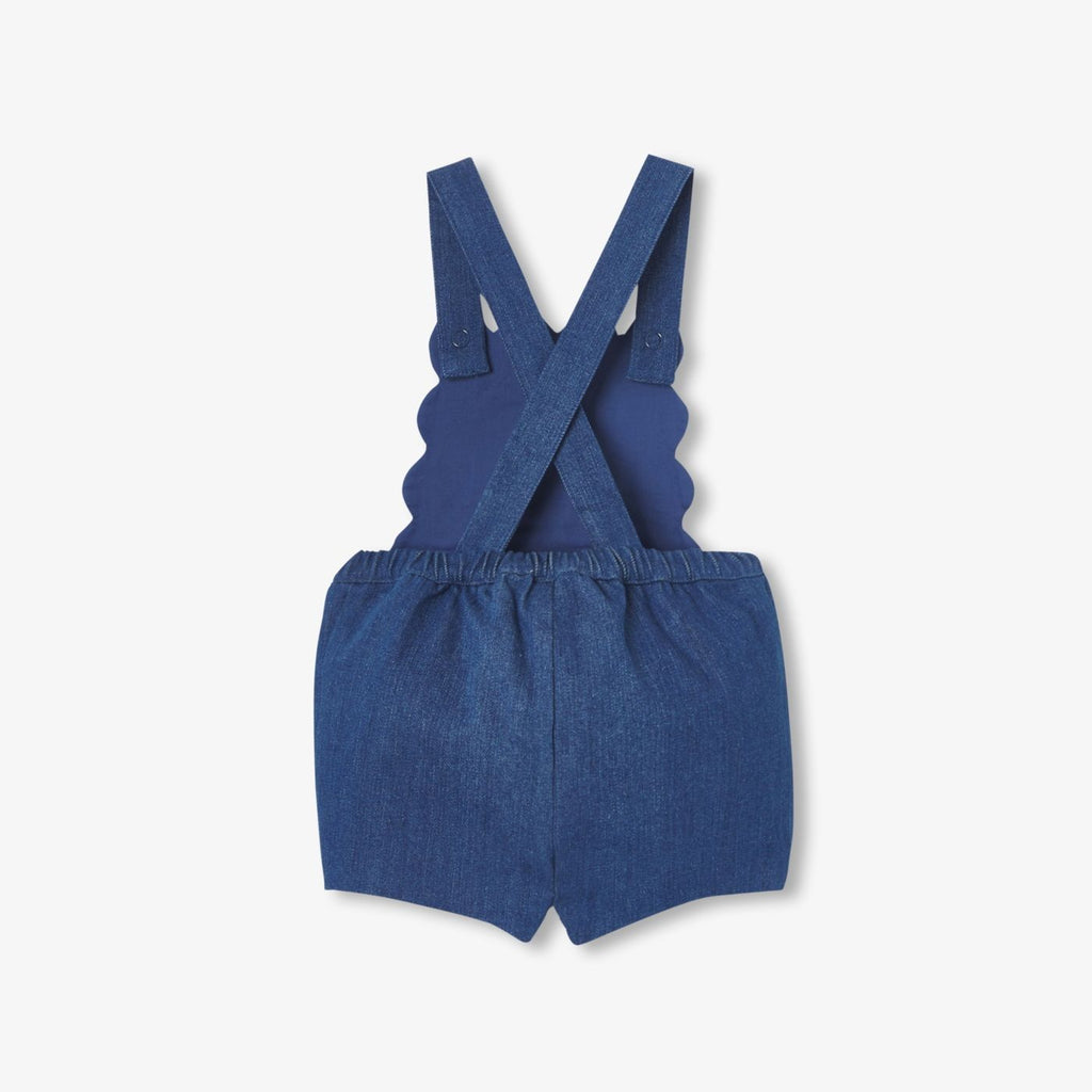 Baby girl denim dungarees - Light Denim