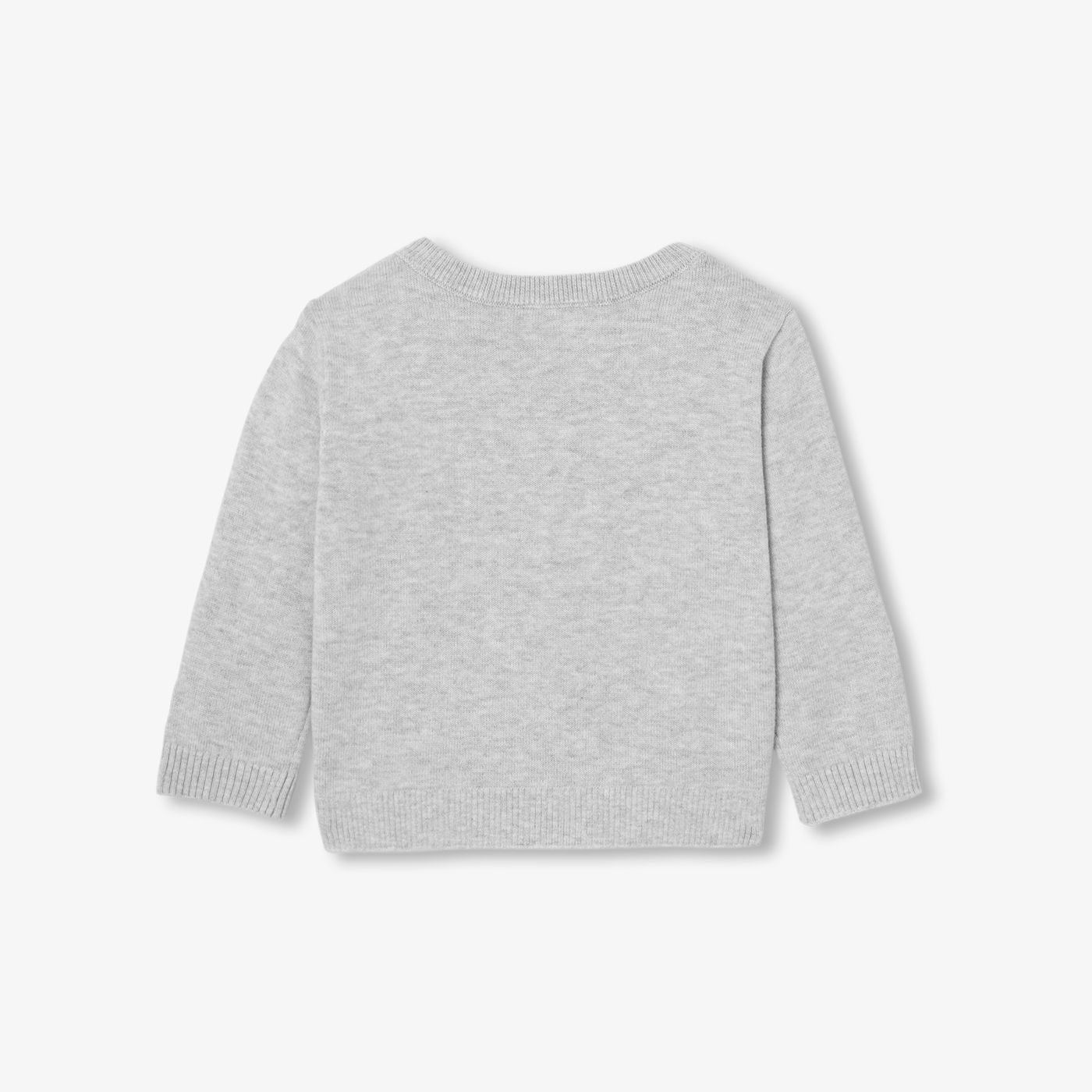 Baby boy cotton jumper - Grey Marl