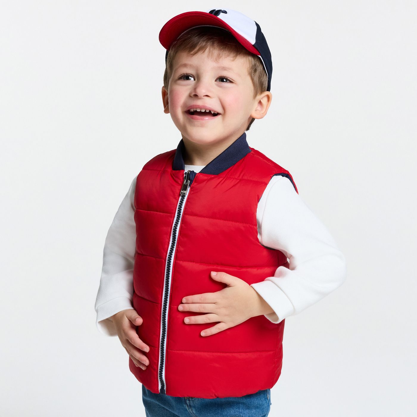Baby boy reversible sleeveless jacket