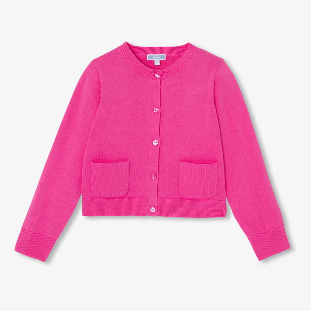 Cardigan in Cotton Jersey Girl - Light Fuchsia