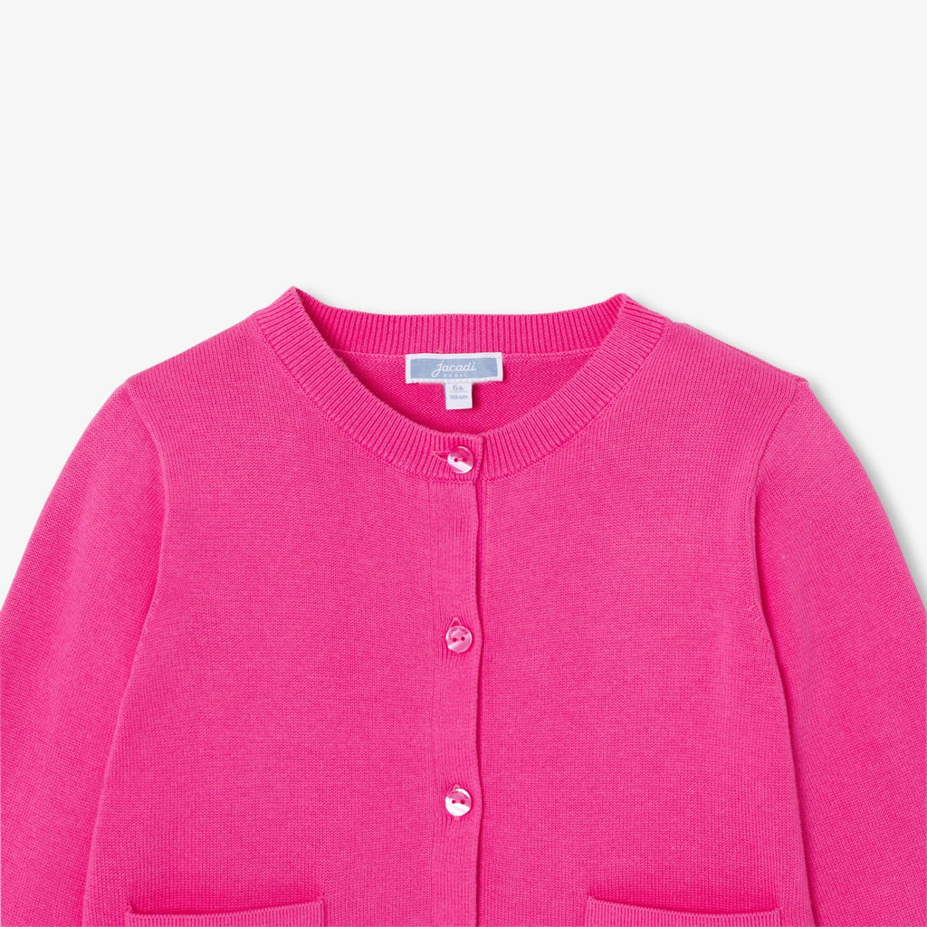 Cardigan in Cotton Jersey Girl - Light Fuchsia