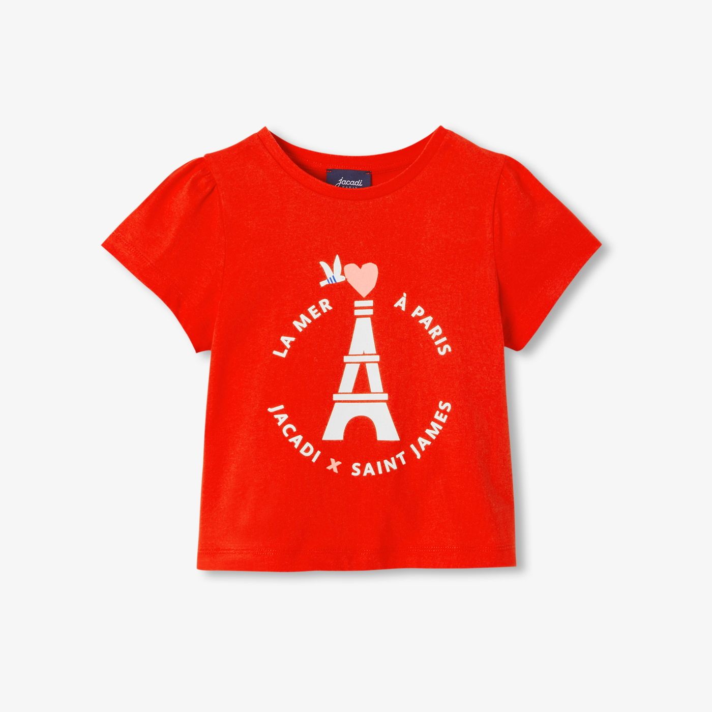 Girl Jacadi x Saint James T-shirt - Tomato Red