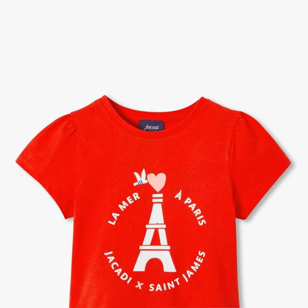 Girl Jacadi x Saint James T-shirt - Tomato Red