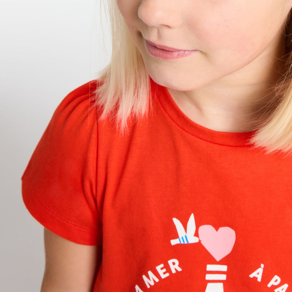 Girl Jacadi x Saint James T-shirt - Tomato Red