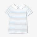 Girl striped polo shirt - White/Light Blue