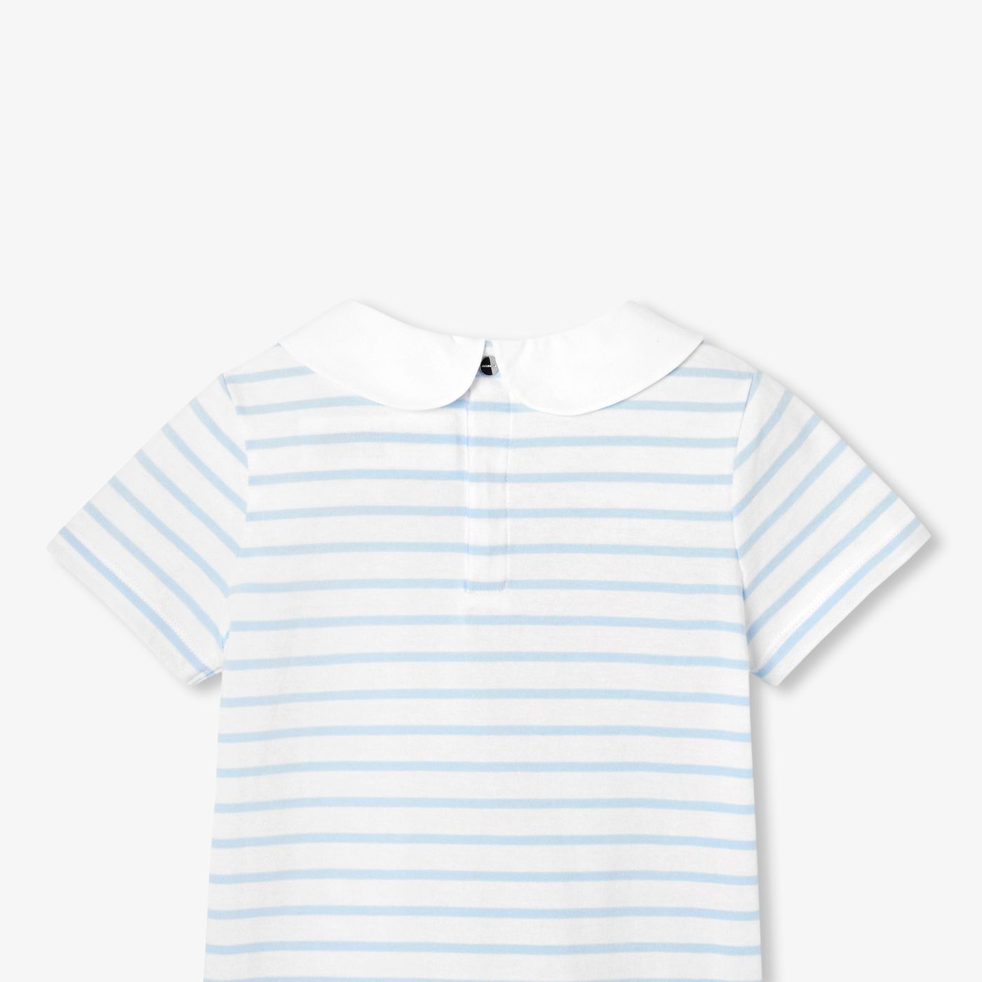 Girl striped polo shirt - White/Light Blue