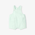 Baby boy cotton twill short dungarees - Pale Green