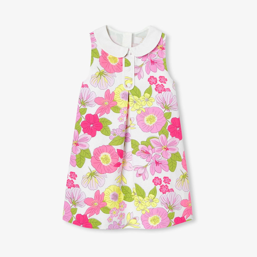 Dress a Trapezio Occasion Girl - White/Multicolour