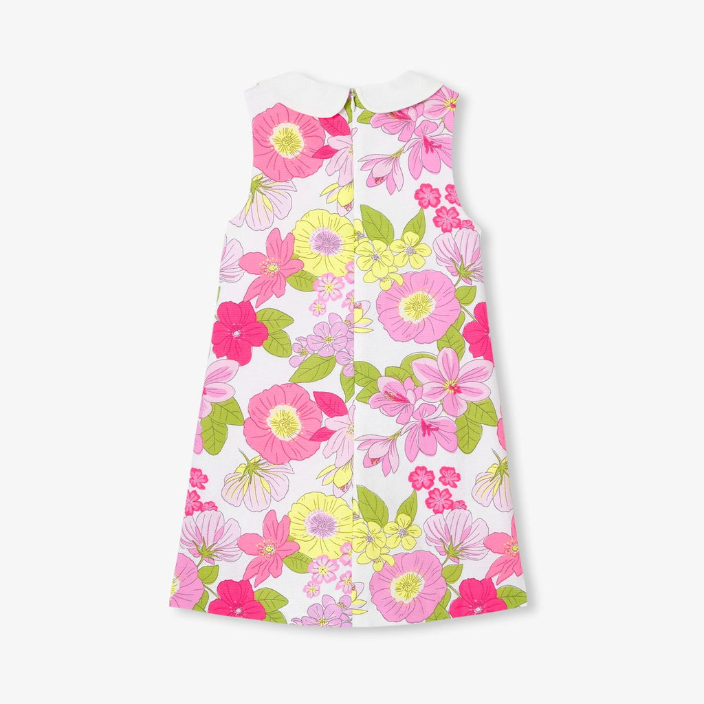 Dress a Trapezio Occasion Girl - White/Multicolour